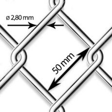 Pletivo pozinkované Zn - drôt Ø 2,8mm; oko 50mm; výška 200cm