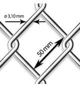 Pletivo pozinkované Zn - drôt Ø 3,1mm; oko 50mm; výška 100cm