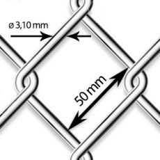 Pletivo pozinkované Zn - drôt Ø 3,1mm; oko 50mm; výška 200cm