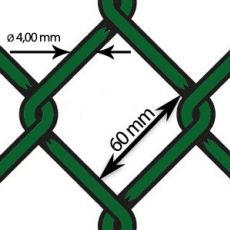 Pletivo poplastované PVC - drôt Ø 4,0mm; oko 60mm; výška 180cm