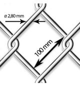 Pletivo oborové Zn - drôt Ø 2,8mm; oko 100mm; výška 100cm