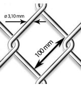 Pletivo oborové Zn - drôt Ø 3,1mm; oko 100mm; výška 150cm