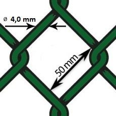 Pletivo poplastované PVC - drôt Ø 4,0mm; oko 50mm; výška 200cm