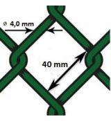 Pletivo poplastované PVC - drôt Ø 4,0mm; oko 40mm; výška 100cm