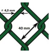 Pletivo poplastované PVC - drôt Ø 4,0mm; oko 40mm; výška 150cm 10 m