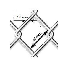 Pletivo pozinkované Zn - drôt Ø 2,8mm; oko 30mm; výška 200cm