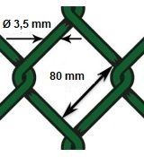 Pletivo oborové PVC - drôt Ø 3,5mm; oko 80mm; výška 100cm