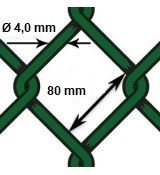 Pletivo oborové PVC - drôt Ø 4,0mm; oko 80mm; výška 100cm