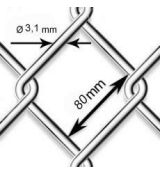 Zn - drôt 3,1mm; oko 80mm; výška 100cm; dĺžka 15m; výpredaj