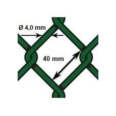 Pletivo poplastované PVC - drôt Ø 4,0mm; oko 40mm; výška 160cm