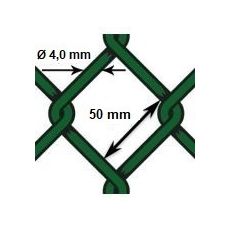 Pletivo poplastované PVC - drôt Ø 4,0mm; oko 50mm; výška 160cm