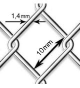 Pletivo pozinkované Zn - drôt 1,4mm; oko 10mm; výška 100cm