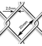 Pletivo pozinkované Zn - drôt 2,0mm; oko 20mm; výška 100cm