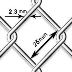 Pletivo pozinkované Zn - drôt 2,3mm; oko 25mm; výška 100cm